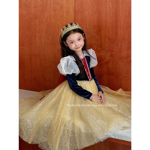 YFY秋冬女童白雪公主生日礼服公主裙连衣裙长裙披风万圣节表演cos