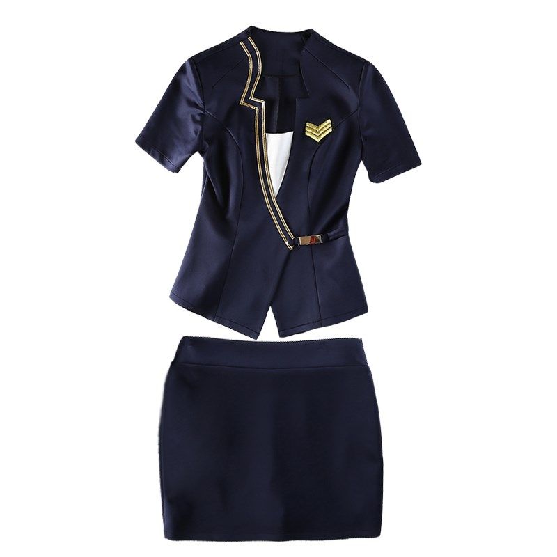 足疗技师服秋冬沐足店桑拿工作服女性感显瘦KTV夜场空姐制服套装