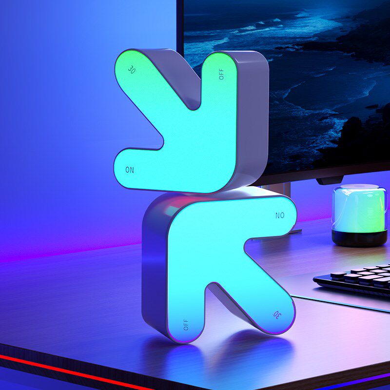 RGB氛围灯充电创意电竞房间电脑桌面装饰桌搭摆件新款彩色气氛灯