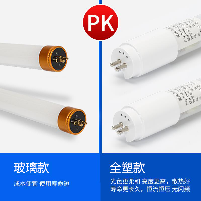t5led灯管t8单管28w长条日光灯管节能改造超亮光管1.2米全塑4000K