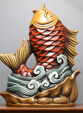 新中式丽江纪念品鱼摆件电视柜玄关进门入口装饰品乔迁礼物工艺品