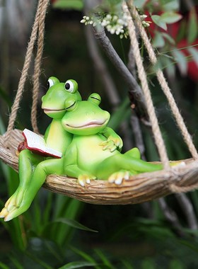 优选创意可爱青蛙摆件微景观花园树脂动物多肉盆装饰工艺品办公桌