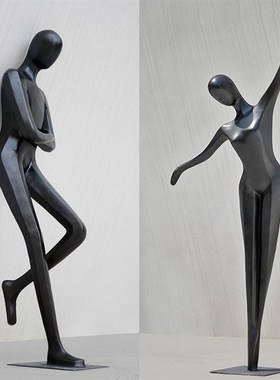 优选人物雕塑落地大摆件酒店艺术中心售楼处走廓人形创意玻璃钢装