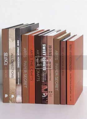 优选样板间装饰真书酒店售楼处书房棕咖色软装饰品英文仿真道具书