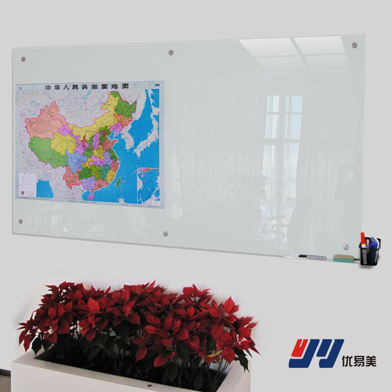 优选磁性钢化玻璃白板挂式定制办公会议室黑板写字板记事画板教学