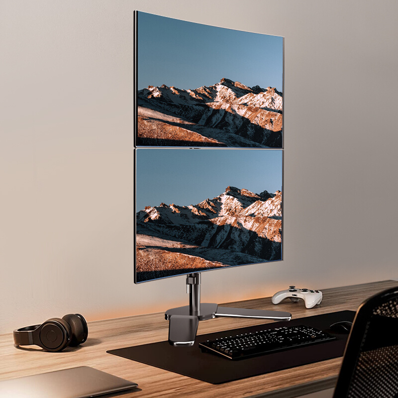 液晶显示器支架多屏 万向旋转上下双屏电脑支架拼接17-32寸