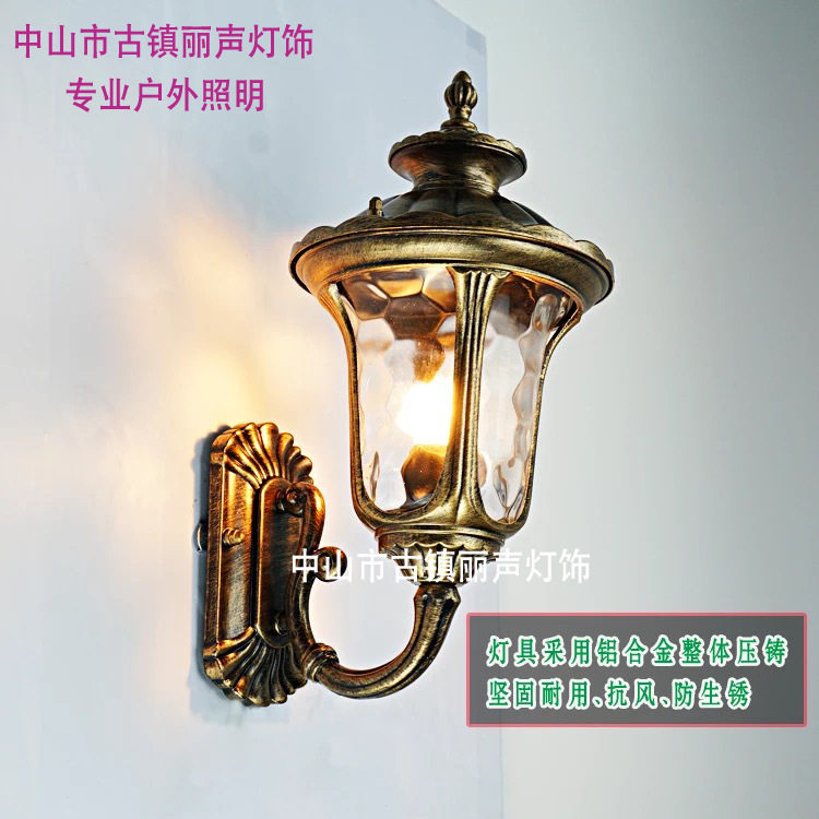 批发混批欧式户外壁灯花园别墅庭院走廊灯防水景观灯具荷花壁灯