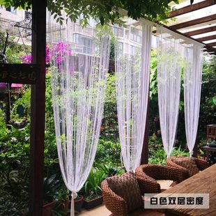 饰免打孔卧室门帘隔断帘 婚庆线帘简约屏风隔断客厅玄关婚礼吊顶装