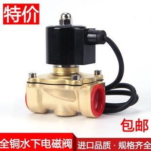 电磁控制阀220v开关阀24v 全铜常闭水下喷泉防水电磁阀水阀地埋式