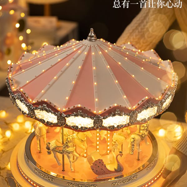 美国Mr.Christmas旋转木马音乐盒八音盒送女孩圣诞节生日新婚礼物