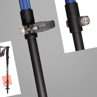 开拓者新款99%碳纤维手杖 三节外锁可伸缩超轻登山杖户外登山装备