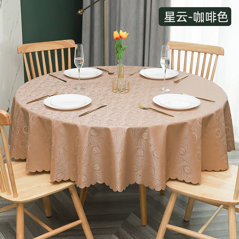 防水防油防刮免洗餐桌布加厚PVC酒店餐厅宴会饭店台布大圆桌