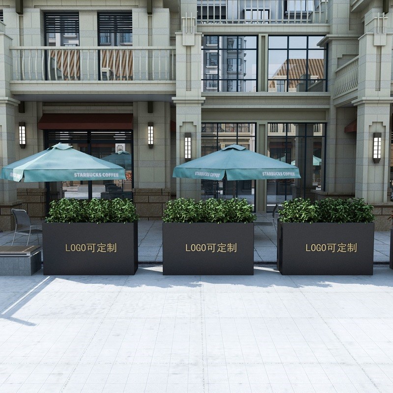 户外花箱外摆商业街售楼部广场隔断长方形花盆花架子园艺花坛花槽