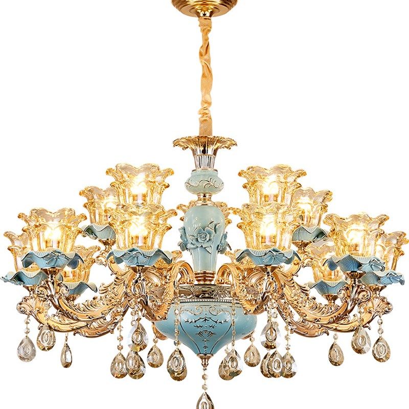 欧式吊灯客厅灯现代简欧餐厅卧室灯2021新款美式网红水晶灯具灯饰