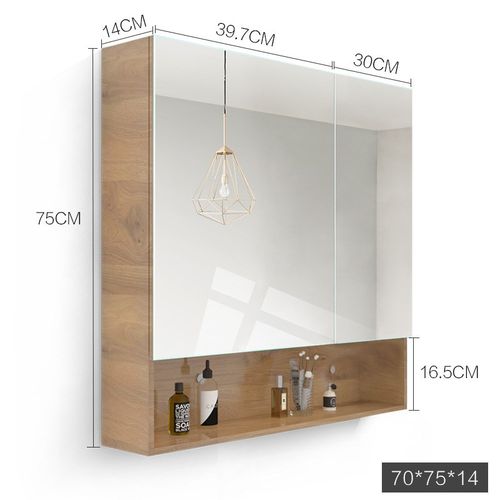 BOLEN伯仑智能浴室镜柜挂墙卫生洗手间镜子柜带置物架带灯开放格