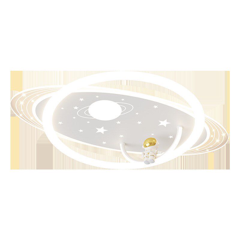 儿童房卧室灯现代简约大气极简创意太空人护眼书房吸顶灯中山灯具