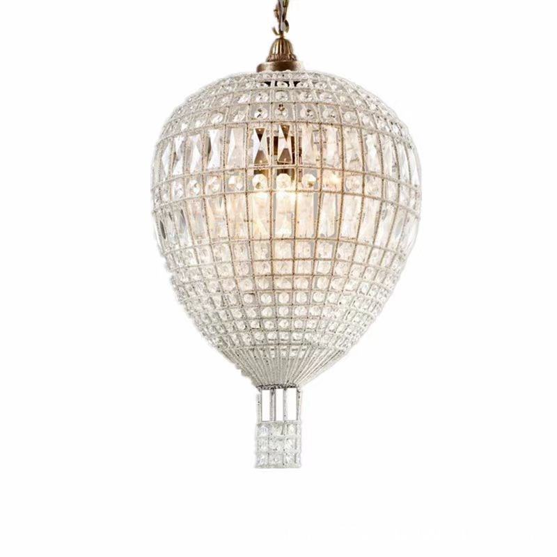 法式复古儿童房热气球水晶吊灯公主房卧室客厅样板房创意时尚灯具