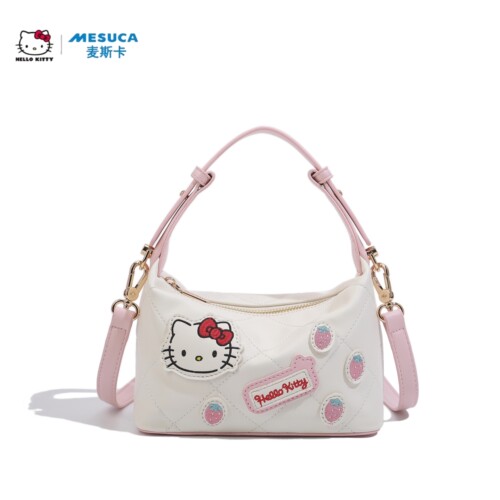 HelloKitty菱格刺绣可爱枕头包女