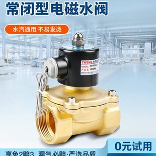 电磁开关阀水管电控水阀220v常闭型12v电动气阀常开24v汽车淋水器