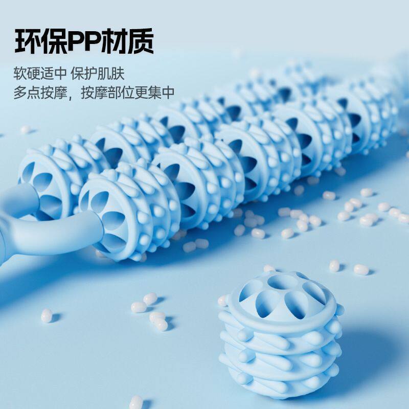 放松狼牙棒成人健身小腿按摩放松神器双排按摩棒高颜值瑜伽肌肉