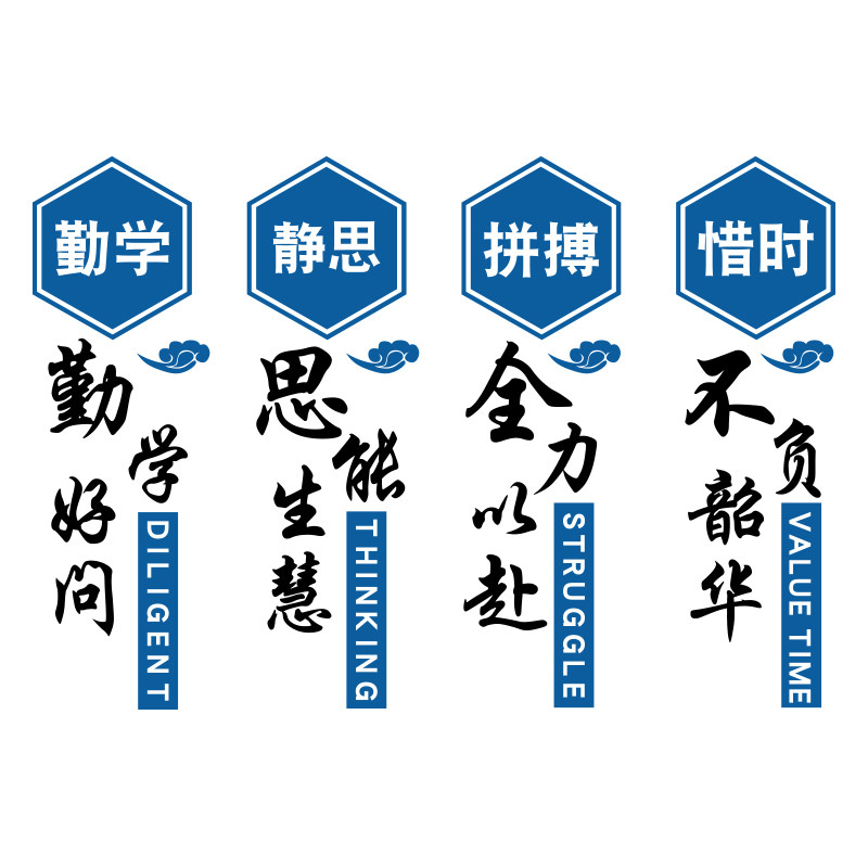 教室班布置级装饰品文化墙贴纸画励志标语初中高三校园背景墙创意