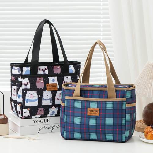 韩版防水手提便当带上班通勤餐包学生保温便当包大容量手拎妈妈包