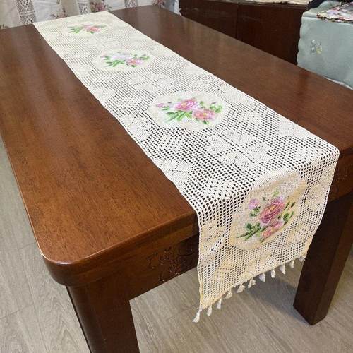 定制绣花桌旗桌布刺绣台布茶几盖巾田园风餐垫隔热防烫餐桌装饰品