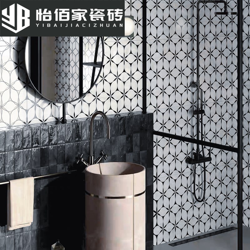 法式精雕釉面拼花砖600x1200酒店全瓷餐厅仿马赛克背景墙砖地砖