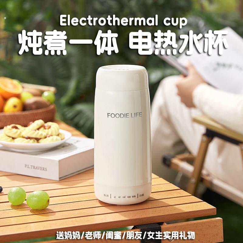 可携式旅行杯烧水杯办公室电热水壶出差保温杯迷你恒温小型热水壶