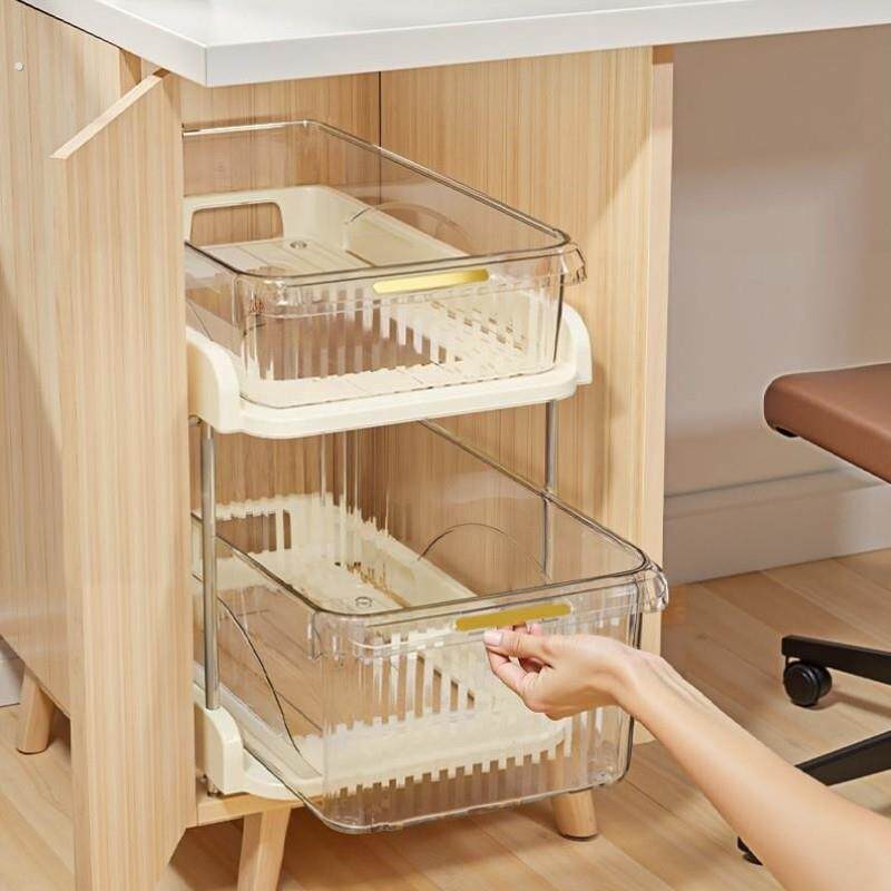 柜子分层架子柜内抽拉式零食收纳神器置物架宿舍办工室主机柜抽屉