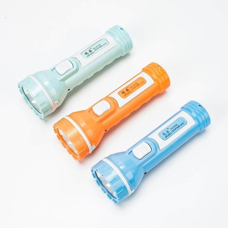 三刚牌老式塑料手电筒 黄光 2节2号电池 胎教 2节2号 全新