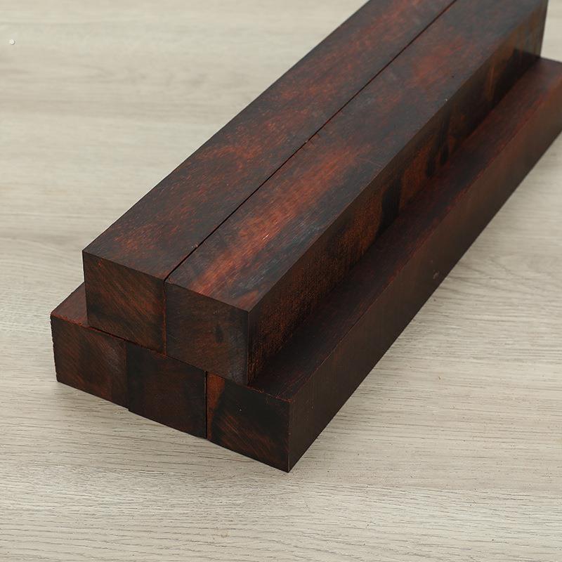 印度紫檀木料黑红色老料高密秒沉水玻璃底手把件镇尺二胡唢