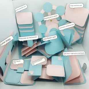 风琴本机关手风琴折叠本风情本立体书一周年手工礼物关材料