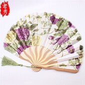 新款 旗袍扇中国风小礼物送老外 折扇工艺扇女扇扇子礼品贝壳扇夏季