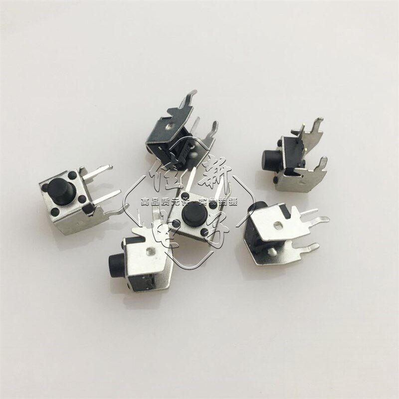 带支架微动按钮6*6*6MM卧式轻触开关侧按立式2脚微动按键电子开关