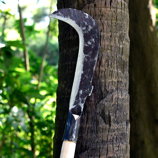 九哥锻打弹簧锰钢一体镰刀开路修枝长柄家用砍柴刀伐木农用小弯刀