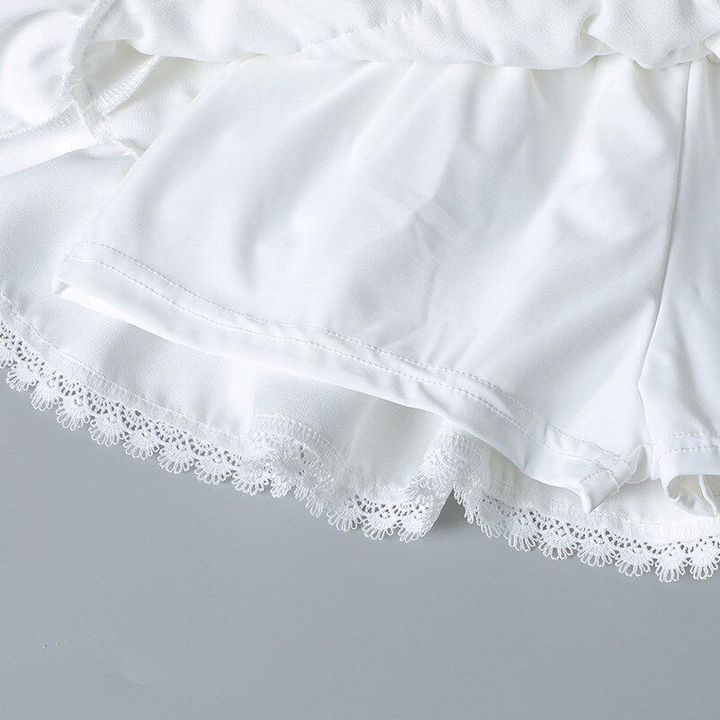 女童半身裙蕾丝短裙2025夏装新款儿童蓬蓬蛋糕裙白色中大童舞蹈裙