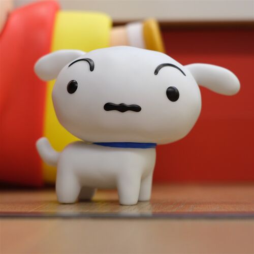 小新可靠的伙伴棉花糖小狗小白公仔模型复古手办装饰摆件礼物