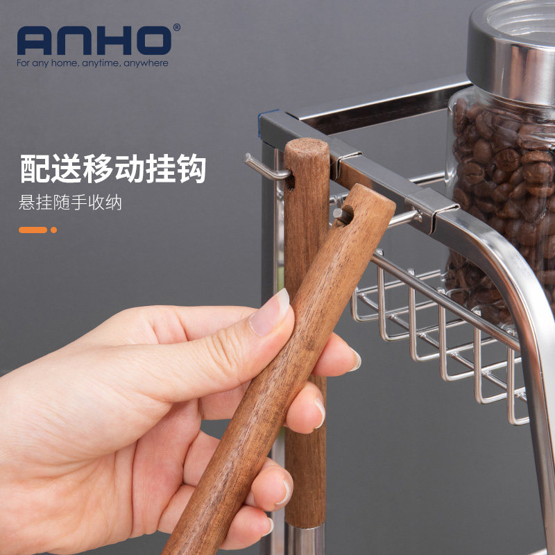 不锈钢厨房置物架调味品家用台面架子调料架桌面多功能刀架收纳架