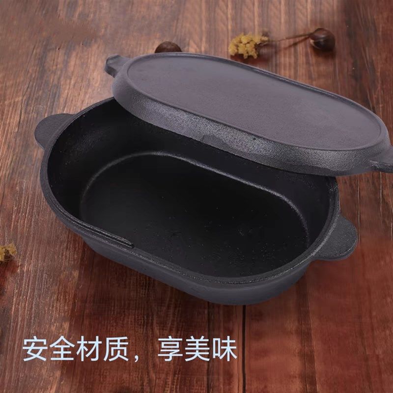 加厚铸铁炖锅手工生铁锅不粘锅炖锅多用锅煎锅欧包面包模具烤箱