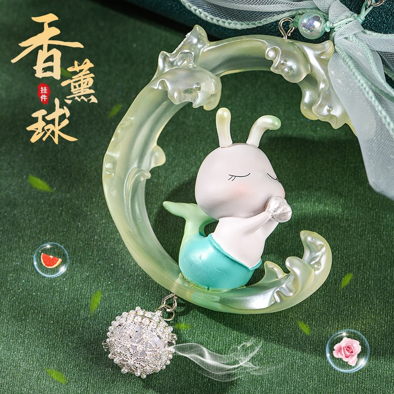 梦渔汐兔汽车挂件高档车载后视镜吊坠精致车内diy手工挂饰女神款
