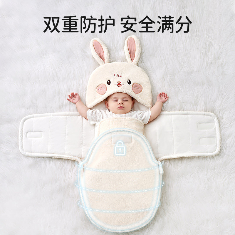 秋冬加厚婴儿包被羊羔绒初生抱被 产房保暖外出防踢护肚