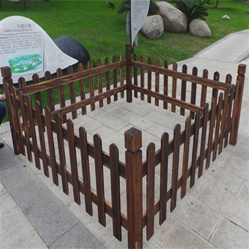 户外木栅栏防腐碳化木栅栏防腐木围栏围墙篱笆木围栏护栏花园栏杆