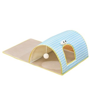 通用可拆洗猫床凉席猫咪躲避屋封闭式 隧道猫窝夏天四季 猫房子猫垫