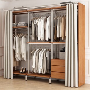 金属衣帽间置物架开放式衣柜转角悬挂衣帽架落地步入式挂衣架铁艺