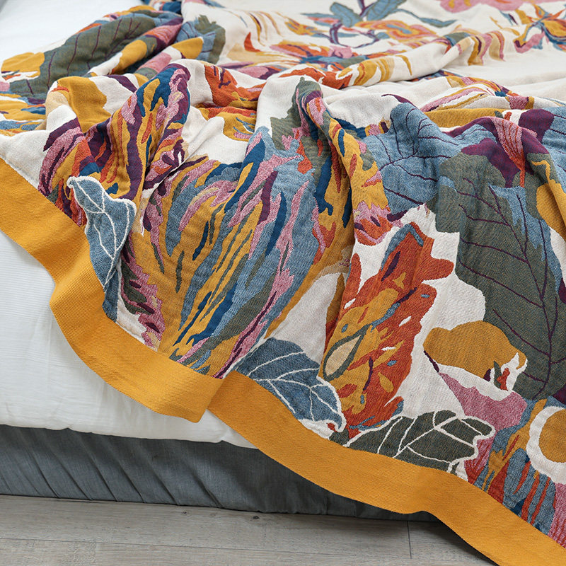 全棉多层纱布毛巾被纯棉薄款被子沙发空调毯夏季办公室午睡盖毯子