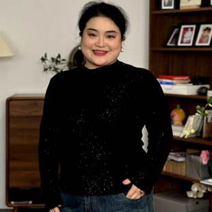 福饮沸别【星河细闪】大码胖mm休闲百搭简约时尚三色打底衫-2047