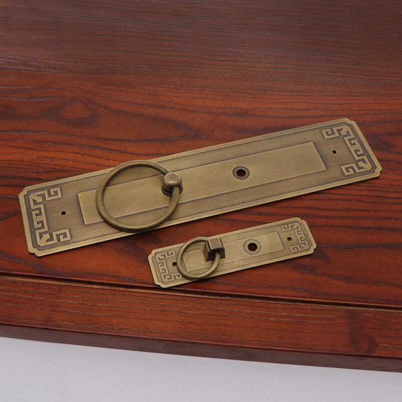 锁扣插销中式仿古纯铜门栓搭扣柜门拉手大门把手