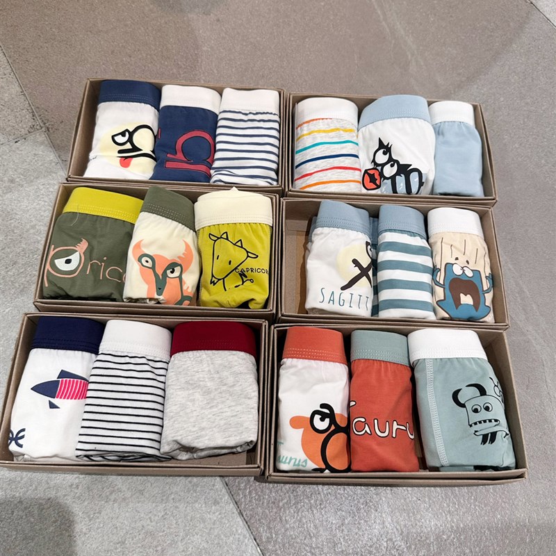 男童纯棉内裤春秋儿童A类全棉平角裤宝宝小童四角短裤春夏居家裤