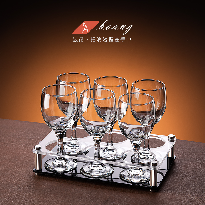 大号高脚白酒杯套装家用创意玻璃个人专用酒具6只装个性烈酒杯子